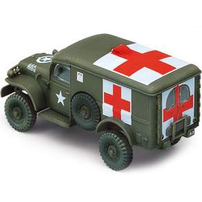 ACADEMY PLASTIC MODEL 1/72 軍用救護車與拖車塑膠模型, 1個