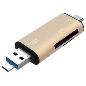 CREAN 5in1 USB Type C OTG 讀卡器, CREOTG5IN1-GD, 金黃色