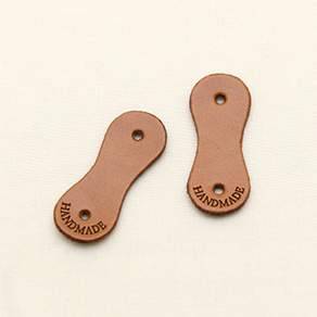 HAPPY BEARS HANDIS 花生造型手工皮革標籤, 真正的棕色, 8件