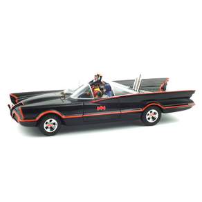 HOTWHEELS BATMAN 經典電視劇 BATMOBILE 與蝙蝠俠和羅賓汽車壓鑄 HW285975BK, 混色