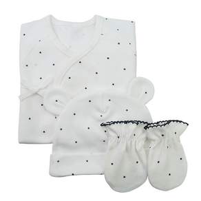 babybear 嬰兒星星圖案服飾3件組 肚衣+手套+帽子