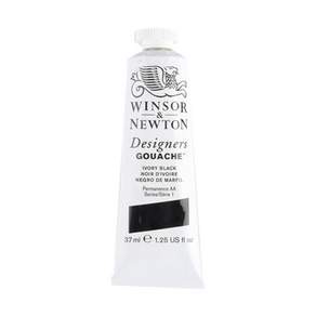 WINSOR&NEWTON 溫莎牛頓 Designers不透明水彩顏料 S1 Ivory Black, 37ml, 1色
