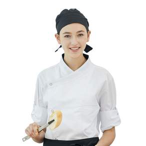 TEAMCOOK 廚房網眼綁帶式頭巾均碼 TC-51001-1, 黑色, 1組