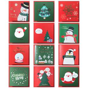 2Youngdesign 聖誕賀卡 + 12 個信封套組, 混色, 1套