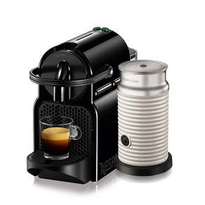 NESPRESSO Inissia 濃縮咖啡膠囊咖啡機 D40 + Aeroccino, D40（黑色）、Aeroccino 3 3594（白色）