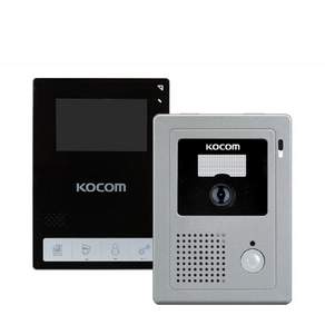 KOCOm 可視電話KCV-434B黑色+門禁KC-C60套組, 可視電話（KCV-434B），入口攝像頭（KC-C60）