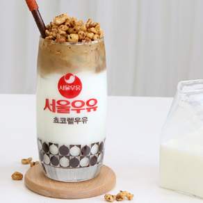 Seoul Milk 首爾牛奶 復古玻璃巧克力杯 370ml, 混色, 1個