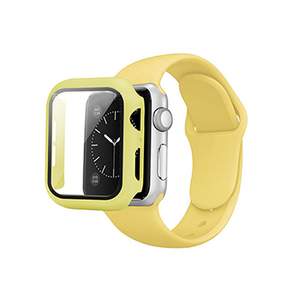 Ussus Apple Watch 矽膠錶帶 + 錶殼套組 38 毫米 S/M, 黃沙, 1套