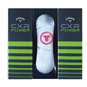 Callaway CXR POWER高爾夫球 6入+女款雙層半羊皮高爾夫手套 19號 雙手款, 混色, 1套