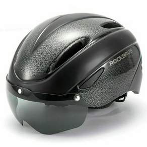 ROCKBROS 護目鏡式自行車安全帽 WT-018S, 黑色