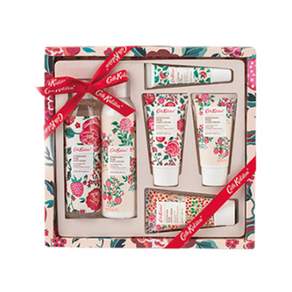 Cath Kidston Eiderdown Rose護膚組 沐浴露 200ml+身體乳 200ml+護手霜 50ml 3入+護唇膏 10ml, 1組