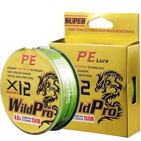 Wild Pro PE Line X12編織複合釣魚線, 綠色