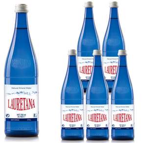 LAURETANA 蘿莉塔娜 玻璃瓶裝冰河礦泉水, 750ml, 6瓶