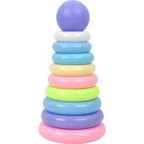 OZ Toy 9 步粉彩球環拋環堆疊套組, 混色, 1組