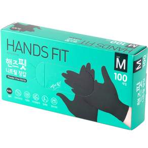 Handsfit 丁腈手套, 黑色, 中( M), 1個