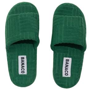 BANACO 鮮豔毛圈佈室內拖鞋, 1組, 01 綠色