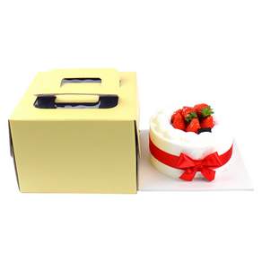 INP白色雪紡蛋糕盒+杯墊套裝2號, 3組, 黃色