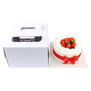 INP白色雪紡蛋糕盒+杯墊套裝2號, 3組, 白色