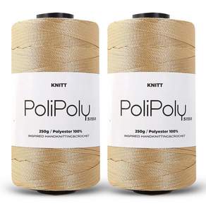 Knitt Poly Poly毛線 250g, 2個, 07米色