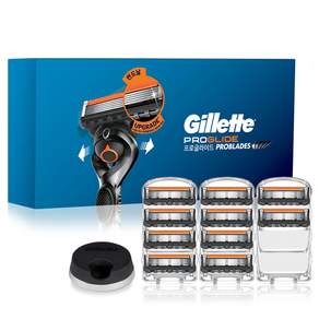 Gillette 吉列 Proglide 手動刮鬍刀刀片 10p + 刮鬍刀支架套裝, 1組
