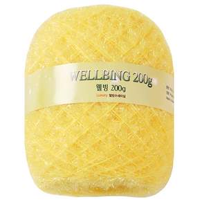 Wellbeing菜瓜布鉤針毛線 200g, 1個, 02黃色