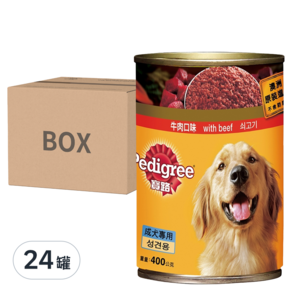 Pedigree 寶路 成犬罐頭, 牛肉, 400g, 24罐