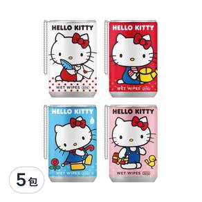 AKIRA 御衣坊 Hello Kitty 易拉罐造型濕紙巾 款式隨機, 30張, 5包