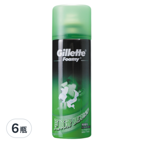 Gillette 吉列 刮鬍泡 檸檬, 210g, 6瓶