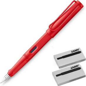LAMY Safari 鋼筆 + 墨盒 2 支實惠套組, 草莓, EF