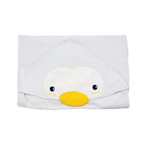 PUKU 藍色企鵝 造型連帽紗布浴巾 75*75cm