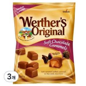 Werther's Original 道地的偉特 Stock Weathers 原味軟巧克力焦糖, 3個, 100g