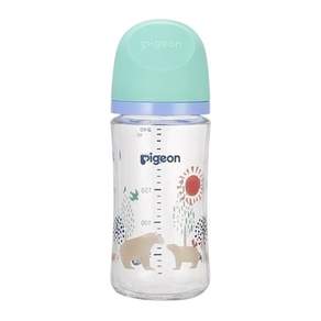 pigeon 貝親 三代母乳實感玻璃奶瓶, 北極熊, 240ml, 1瓶