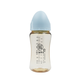 Simba 小獅王辛巴 蘊蜜鉑金PPSU寬口防脹氣奶瓶 新生適用, 晨藍, 270ml, 1個