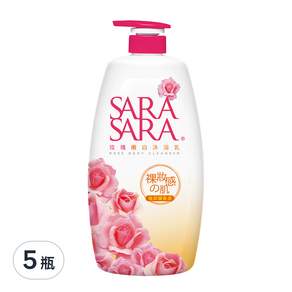 SARA SARA 莎啦莎啦 玫瑰嫩白沐浴乳, 1kg, 5瓶