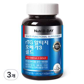 NutriD-Day rTG Omega黃金魚油膠囊, 90顆, 3罐