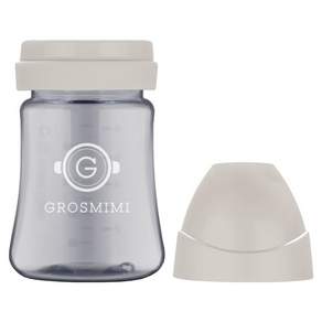 GROSMIMI PPSU奶瓶 無奶嘴, 黑色系列 奶油米色, 200ml, 2個