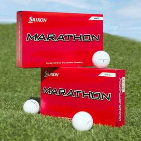 DUNLOP SRIXON MARATHON 高爾夫球二層球 15入, 白色, 2組