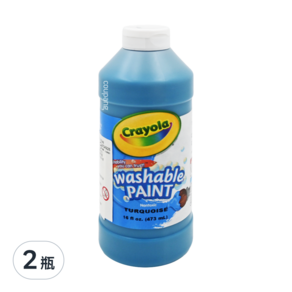 Crayola 繪兒樂 可水洗兒童顏料 綠藍色, 16oz, 2瓶