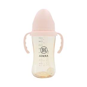 Simba 小獅王辛巴 蘊蜜鉑金PPSU 寬口吸管把手防脹氣奶瓶 3個月以上, 栗粉, 270ml, 1個