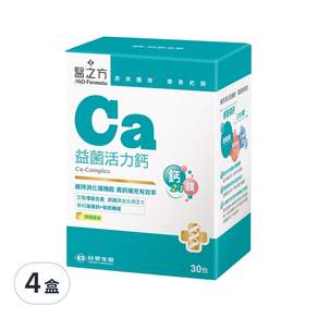 台塑生醫 MD Formula 醫之方 Ca益菌活力鈣複方粉末食品 檸檬風味 奶素可食 3g, 30包, 4盒