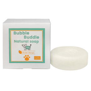 Bubble Buddle 狗狗腳步清潔皂 芒果口味100g+泡沫網組, 1組
