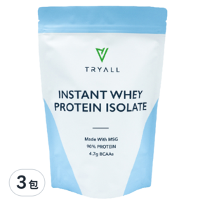 TRYALL 無添加分離乳清蛋白, 500g, 3包