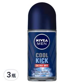 NIVEA 妮維雅 男士止汗爽身乳液 瞬間酷涼系列 激爽制汗, 麝香, 50ml, 3瓶