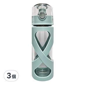 LocknLock 樂扣樂扣 沙漏型單層耐熱玻璃杯 LLG648MIT, 薄荷綠, 500ml, 3個