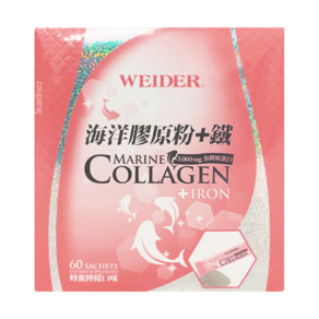 WEIDER 威德 海洋膠原粉+鐵 蜂蜜檸檬口味, 60包, 1盒