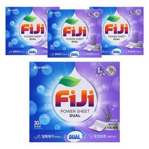 FiJi 強力可溶酵素片洗滌劑雙通用滾筒薰衣草香味, 30張, 4個