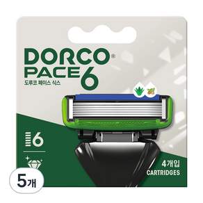 Dorco face 6 6 剃須刀片, 4件, 5個