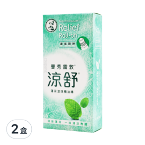 MENTHOLATUM 曼秀雷敦 涼舒 滾珠精油棒 薄荷, 2盒