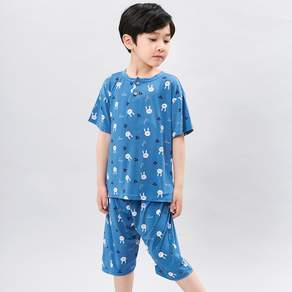 Kids Line 男童印花短袖睡衣+短褲套裝