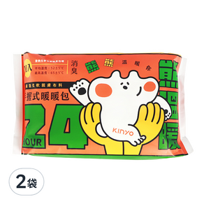 KINYO 手握式 熊溫暖24H暖暖包 60g HT-2224, 2袋